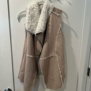 Dylan Tan and Cream Shearling Vest